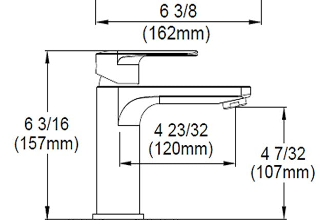 Single handle faucet dimensions 